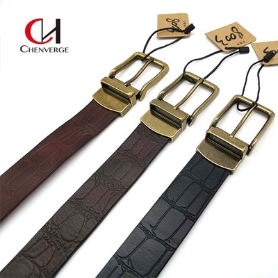 Cowhide Genuine Brown Leather Belt Womens Width 34mm Practical